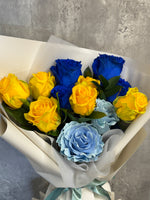 AF- UBC Blue & Yellow Rose Bouquet💛💙
